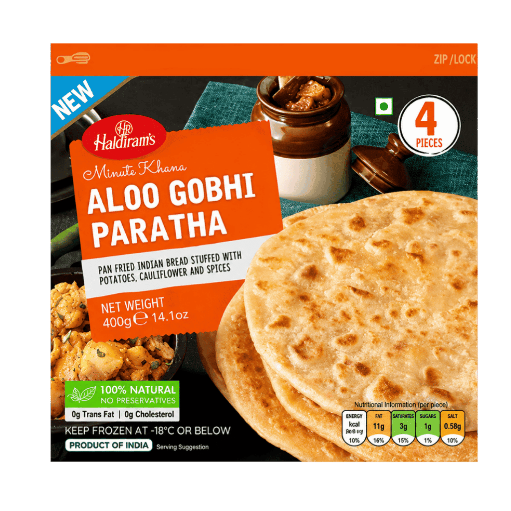 Haldiram's Aloo Gobi Paratha 4 pcs buy online USA