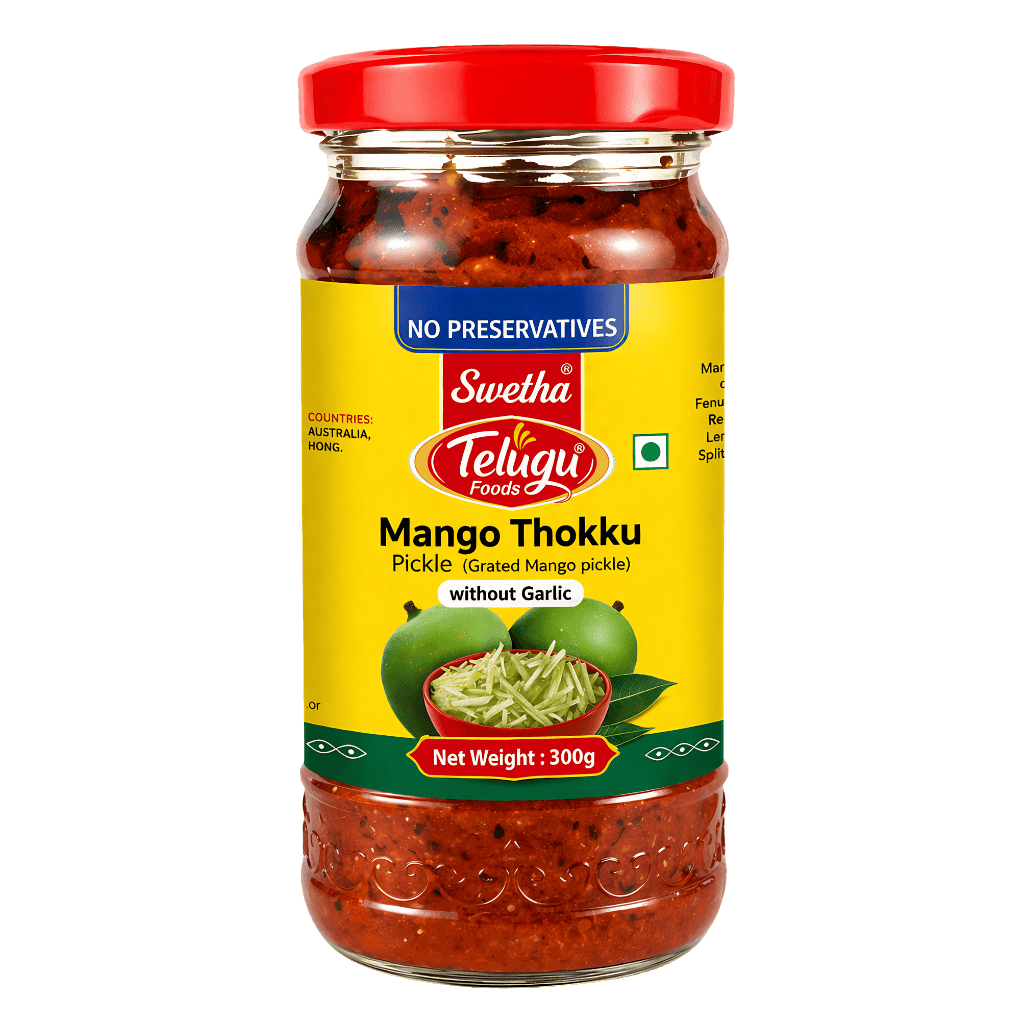 Telugu foods Mango Thokku Pickle (Without Garlic) 300 g buy online USA